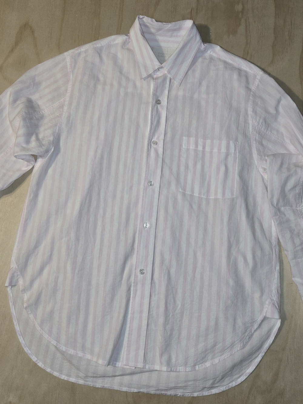 Citizens of Humanity Kayla Striped Long Sleeve Button Down Shirt Pink White M